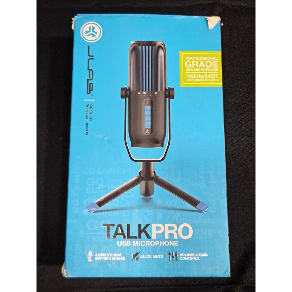 JLab Talk Pro USB Microphone 192kHz/24Bit 4 Pattern Modes Open Box